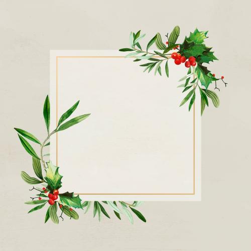 Blank festive square Christmas social ads template vector - 1226082