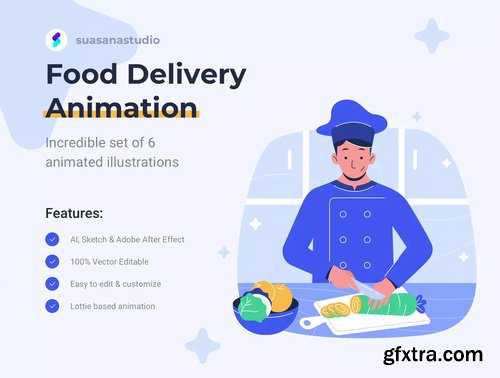 Food Delivery Animated Illustration