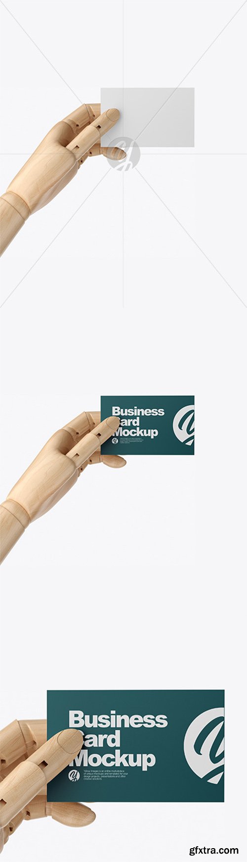 Wooden Hand With Business Card Mockup 60218