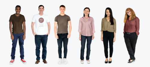 Happy diverse men wearing shirt mockups - 681287