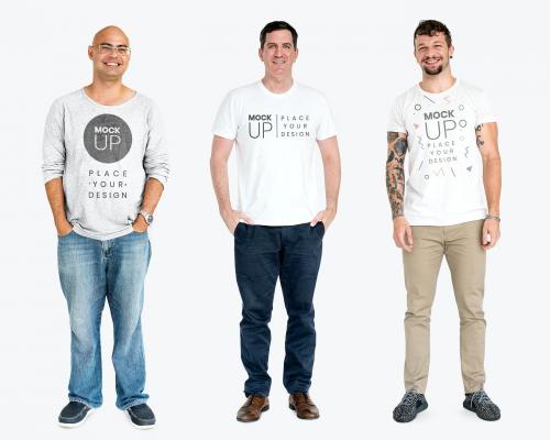 Happy men wearing shirt mockups - 681288