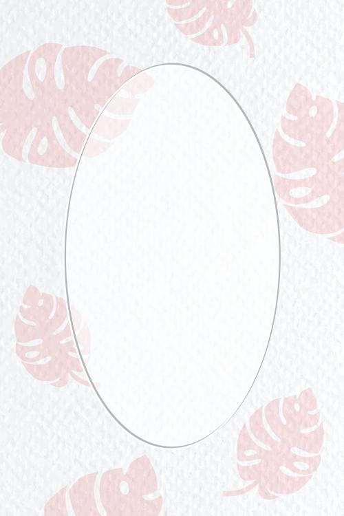 Oval frame on botanical patterned vector - 1227165