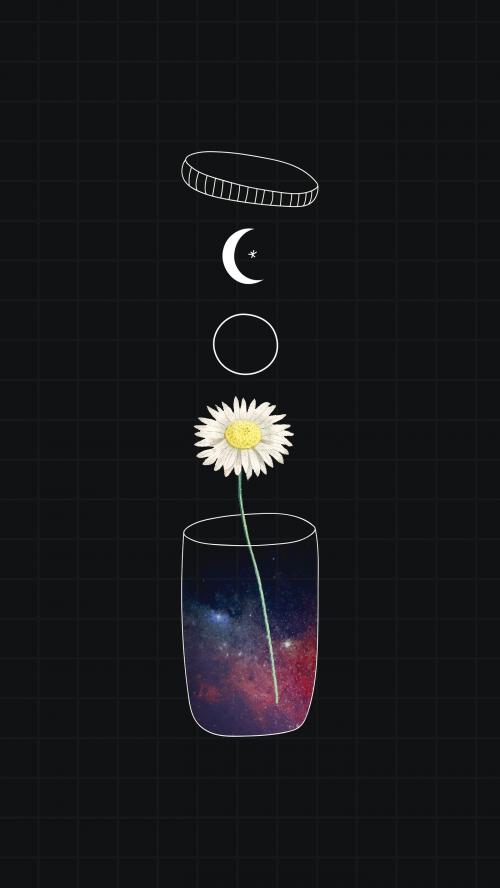 Daisy in a container mobile phone wallpaper vector - 1227225