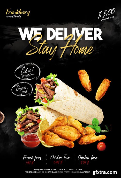 Home Delivery Food - Premium flyer psd template