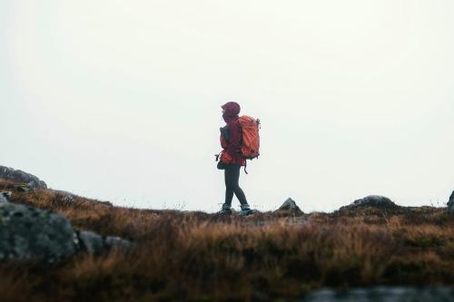 Hiker at Buachaille Etive Beag in Scotland - 2097723