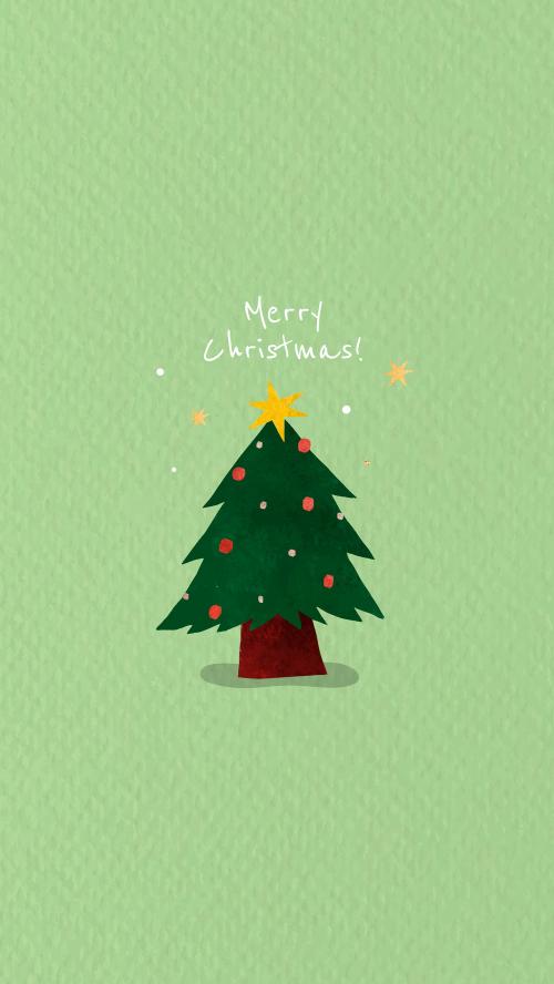 Christmas tree doodle background vector - 1227270