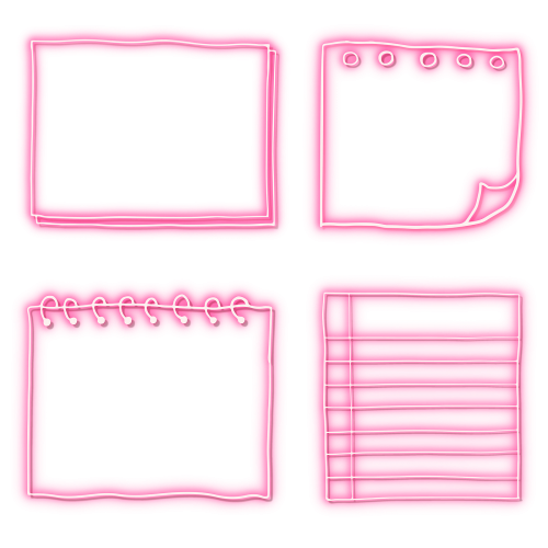 Pink neon paper notes transparent png - 2100805