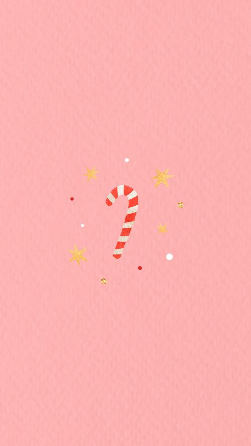 Cute candy cane mobile phone wallpaper vector - 1227357