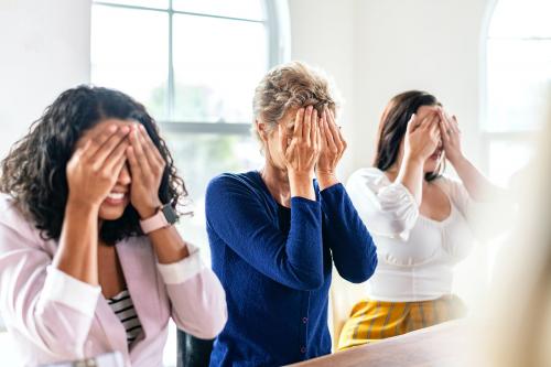 Diverse businesswomen having fun in a meeting - 2204188