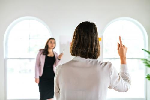 Businesswomen brainstorming in a meeting - 2204764