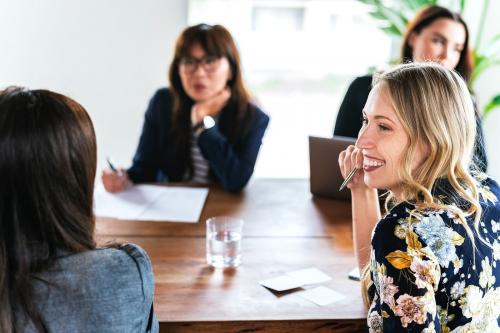 Businesswomen brainstorming in a meeting - 2205448