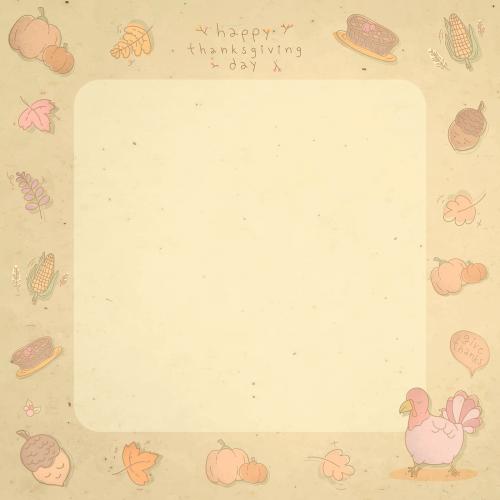 Thanksgiving doodle elements frame vector - 1227462