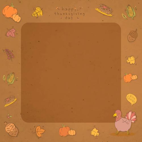 Thanksgiving doodle elements frame vector - 1227464