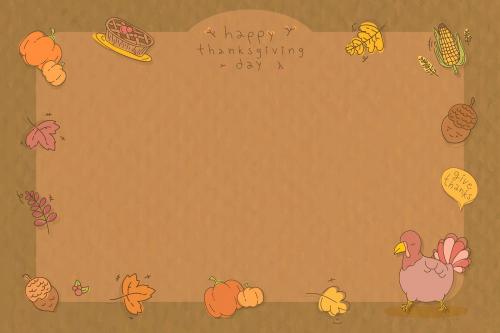 Thanksgiving doodle elements frame vector - 1227481