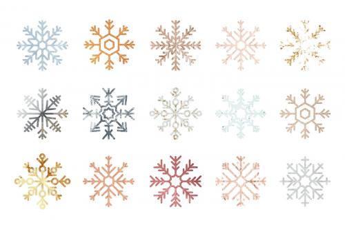 Christmas snowflakes decorative ornament collection vector - 1227577