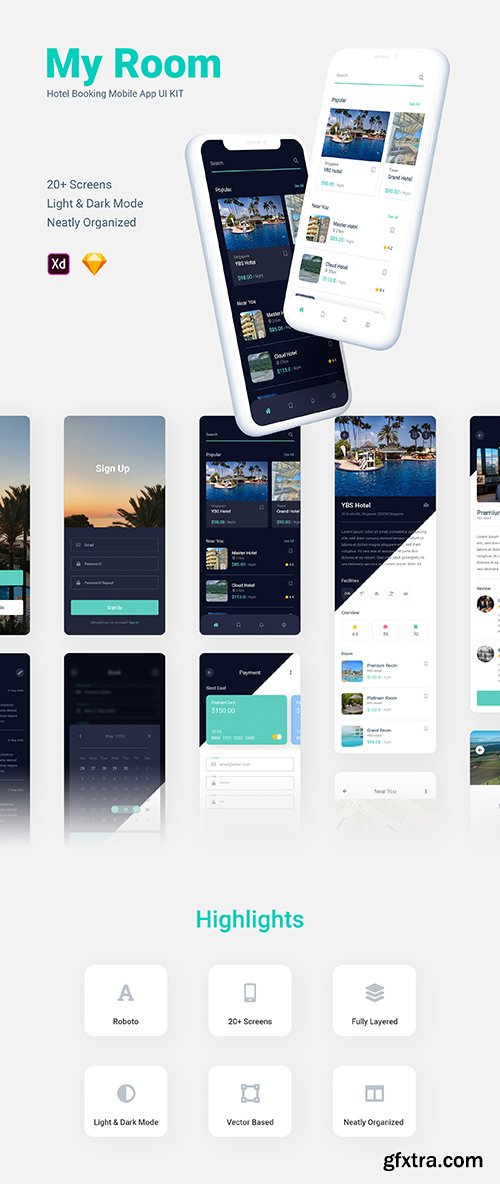 My Room - Hotel Booking Mobile App UI KIT