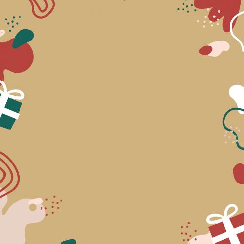 Christmas patterned on brown background vector - 1227695