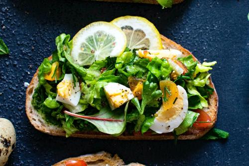 Fresh homemade open faced sandwiches recipe idea - 2269732