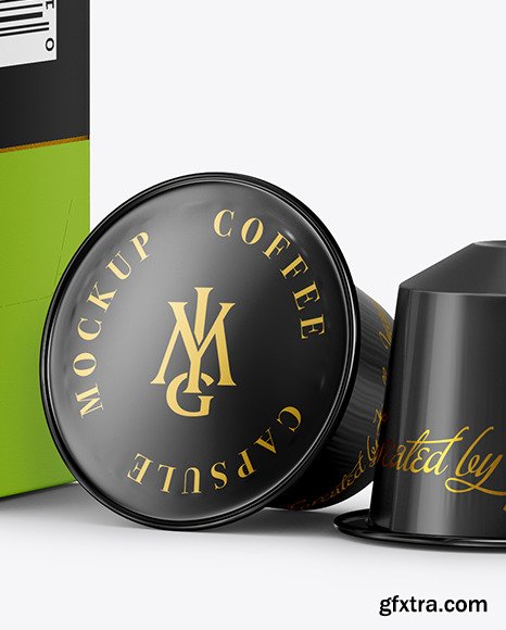 Coffee Capsules & Paper Box Mockup 60796