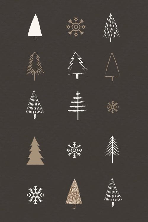 Christmas elements doodle pattern vector - 1228249