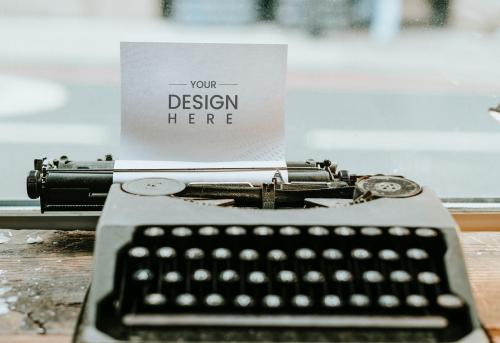 Retro typewriter with a paper mockup - 580866