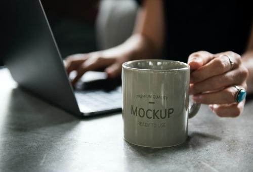 Sage green coffee mug mockup - 580898