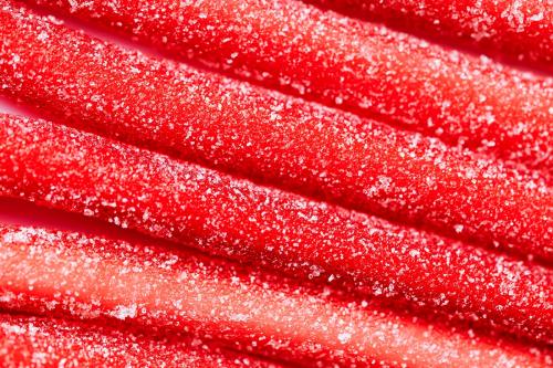 Red chewy candies coated with sugar - 2296611