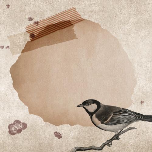 Talgoxe great tit on a grunge brown background vector - 1217338