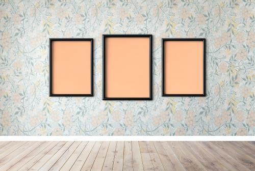 Frame mockups on a floral wall - 586000