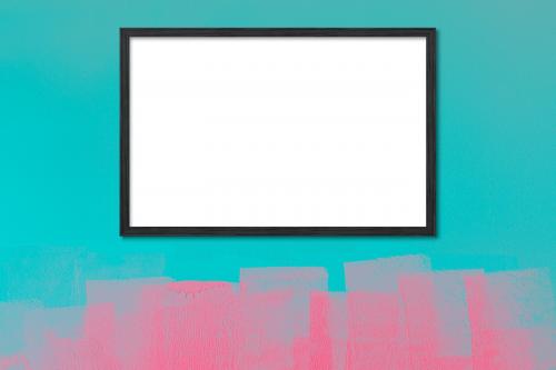 Frame mockup against a green wall - 586006