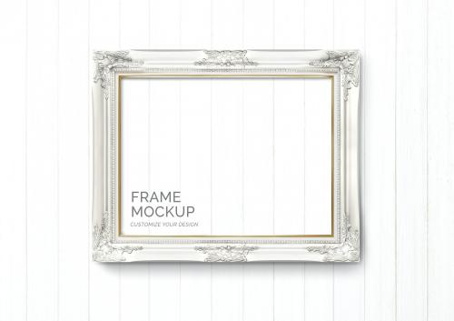 Baroque frame against a white wall - 586007