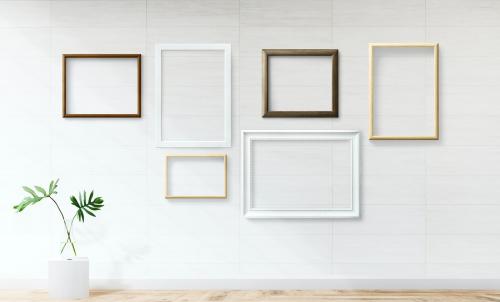 Frame mockups on a white wall - 586043