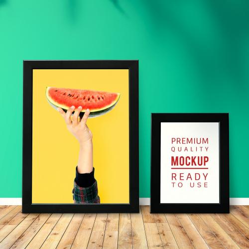 Summer frame mockups against a wall - 586053