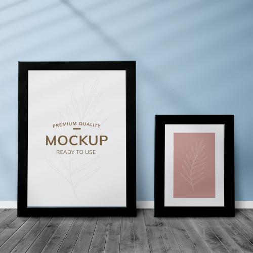 Frame mockups against a blue wall - 586087