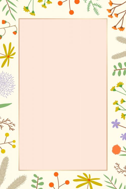 Doodle nature patterned frame vector - 1222886