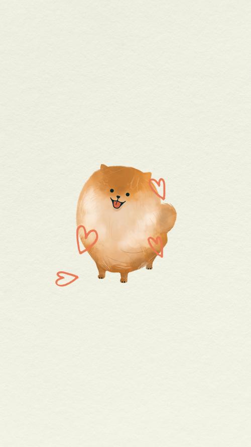 Fluffy Pomeranian mobile screen background - 2089816