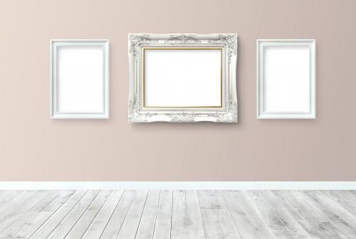 Baroque frame mockup against a wall - 586107