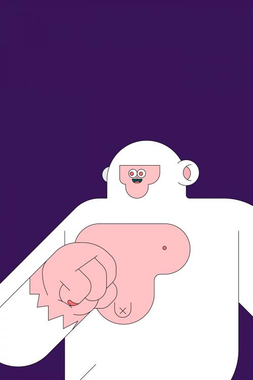 Yeti Halloween character on purple background vector - 1223072