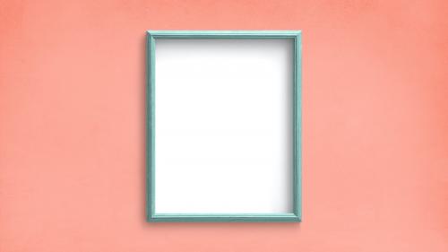 Green frame mockup on a wall - 586119