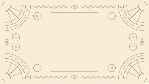 Ethnic geometrical patterned blank beige frame vector - 1223981