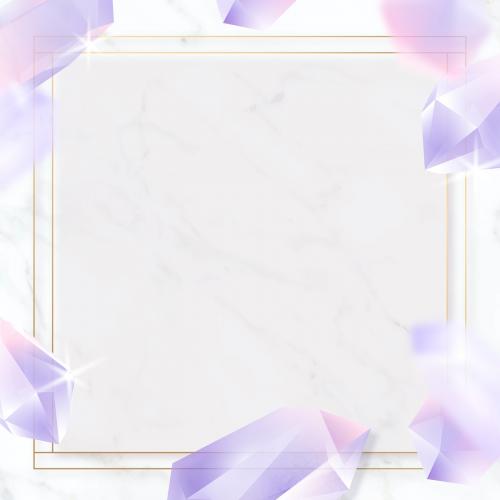 Rectangle crystal frame design vector - 1225738