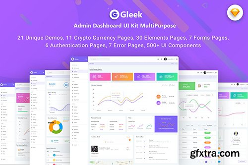 Gleek-Admin Dashboard UI Kit MultiPurpose (SKETCH)