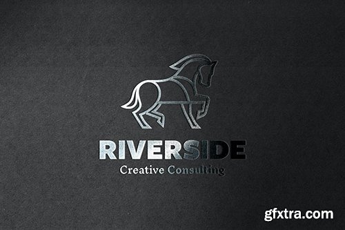 Silver Foil Stamping Logo Mockup