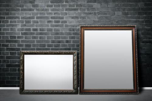 Frame mockup against a brick wall - 586142