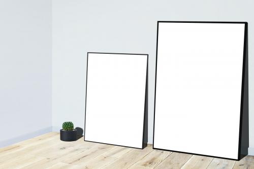 Frame mockups against a gray wall - 586159