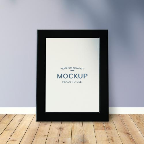 Black frame mockup against a wall - 586160