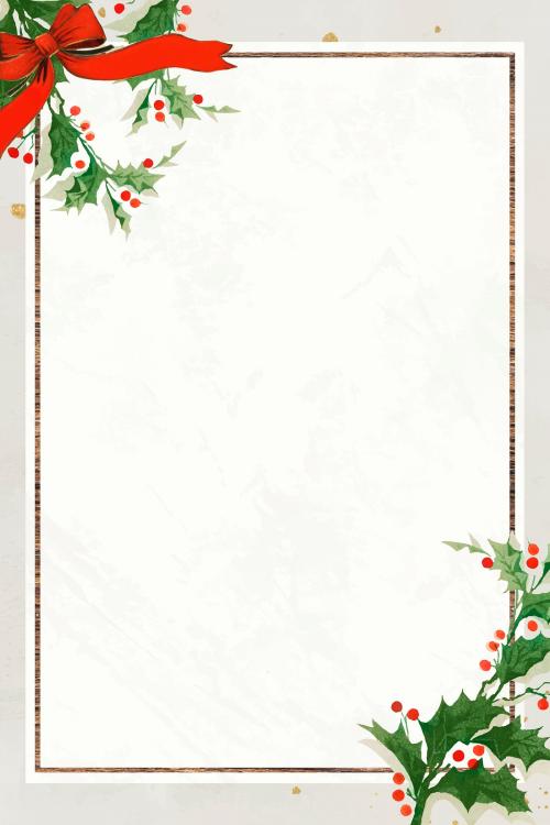 Blank festive rectangular christmas frame vector - 1226069