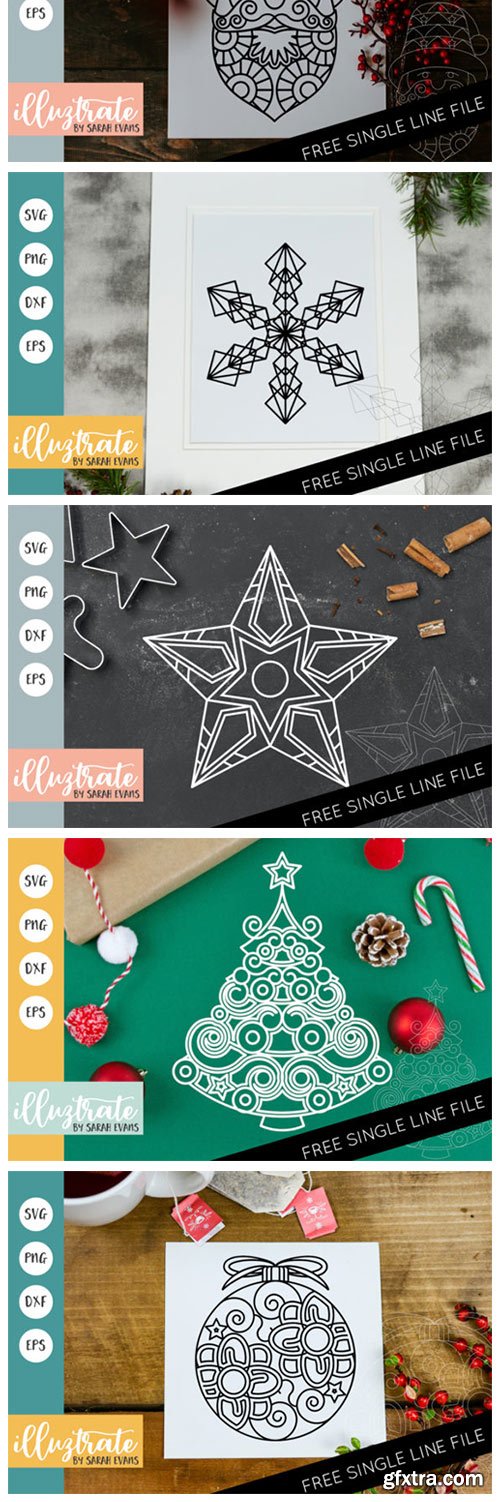 Christmas Mandala Bundle Cut Files 4210369