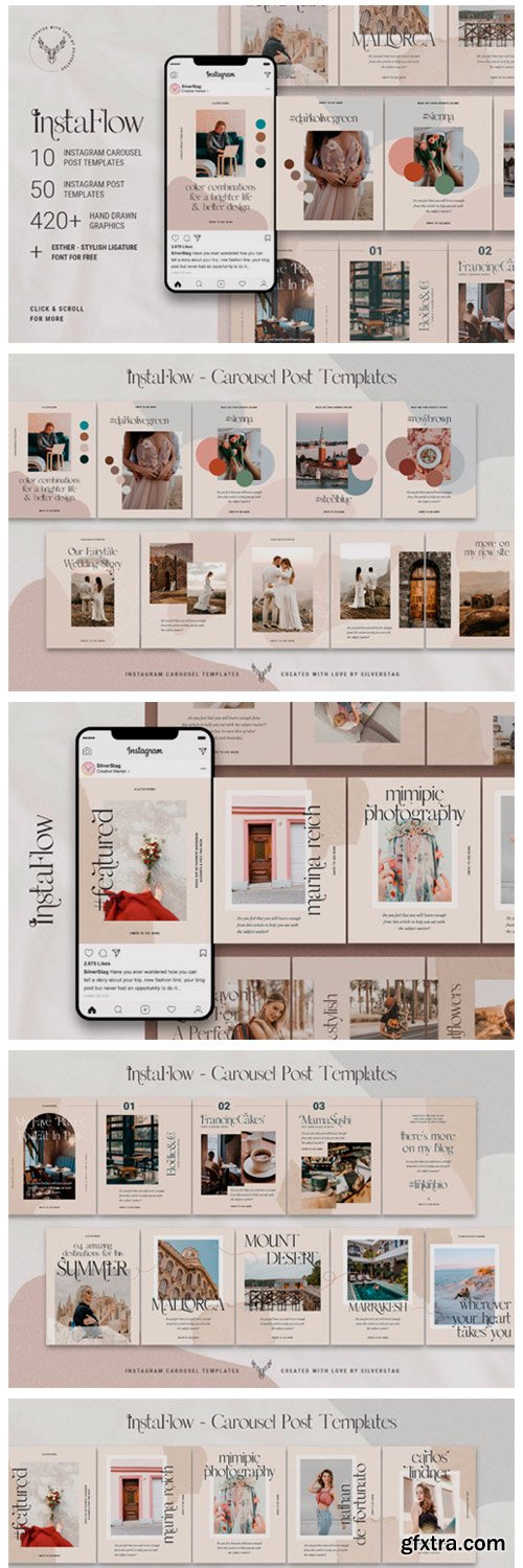 #InstaFlow - Instagram Carousel Post Template 4136348