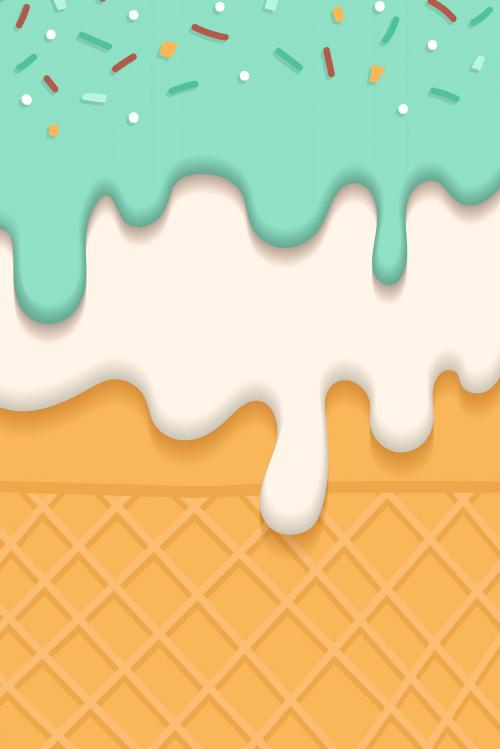 Waffles with creamy ice cream vector - 1226229